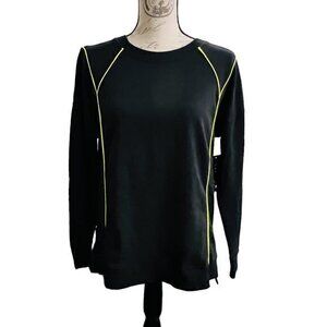 SALE!! 2 for‎ $15 PBX Pro Sweatshirt M Black Yellow Piping Athliesure Casual NWT